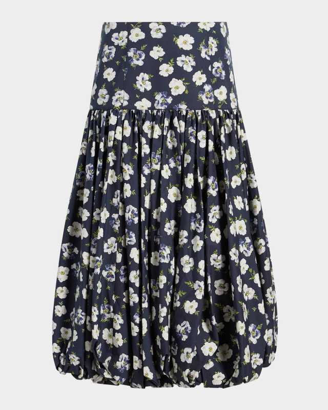 Ellah Tossed Poppies Bubble Skirt